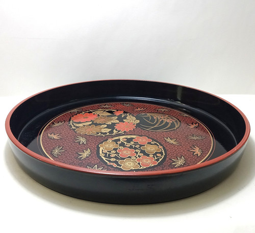 Vtg japanese lacquer - lacquer, round